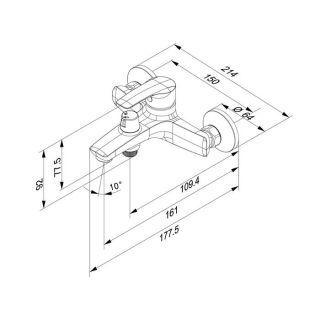 Смеситель для ванны с душем IDDIS Ray RAYBL02i02WA чёрный матовый
