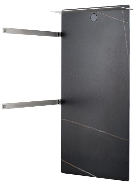 Полотенцесушитель электрический Wonzon & Woghand Stuttgart WW-A504-BR 43x80 см с каменной плитой чёрный мрамор/брашированный никель