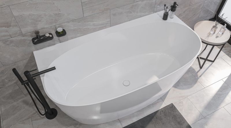 Ванна из искусственного камня Whitecross Pearl A 0214.155080.100 150x80см белый глянец