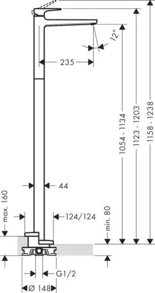 Смеситель для ванны Hansgrohe Metropol 32530000S хром