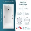 Ванна чугунная Delice Prestige DLR230614R-AS 160х70 с отверстиями под ручки и антискользящим покрытием