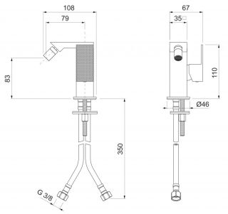 Смеситель для биде однорычажный, хром Cezares PRIZMA-BSM1-01-W0