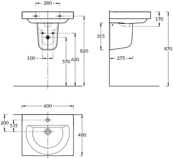 Полупьедестал подвесной Kerama Marazzi PRO.hcol.02 белый