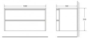 Тумба под раковину BelBagno подвесная 100x55см Menta Opaco Prospero BB1000DVC/MO