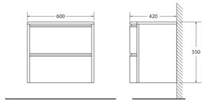 Тумба под раковину BelBagno подвесная 60x55см Menta Opaco Prospero BB600DVC-PAT/MO