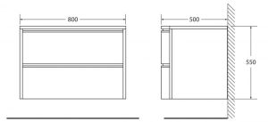 Тумба под раковину BelBagno подвесная 80x55см Menta Opaco Prospero BB800DVC/MO