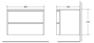 Тумба под раковину BelBagno подвесная 80x55см Menta Opaco Prospero BB800DVC/MO