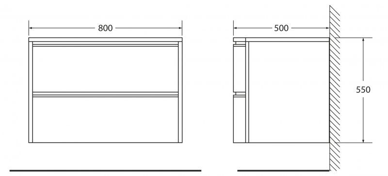 Тумба под раковину BelBagno подвесная 80x55см Menta Opaco Prospero BB800DVC/MO