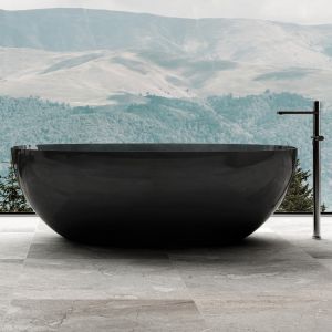 Прозрачная ванна ABBER Kristall AT9701Onyx из полиэфирной смолы 165x78см чёрный