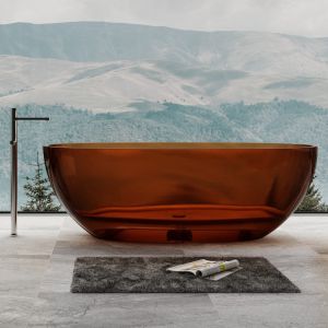 Прозрачная ванна ABBER Kristall AT9701Opal из полиэфирной смолы 165x78см коричневый