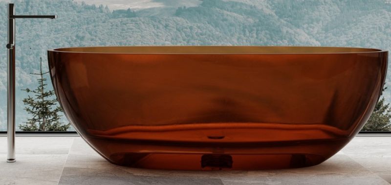 Прозрачная ванна ABBER Kristall AT9701Opal из полиэфирной смолы 165x78см коричневый