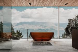 Прозрачная ванна ABBER Kristall AT9702Opal из полиэфирной смолы 180x85см коричневый