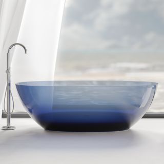 Прозрачная ванна ABBER Kristall AT9701Saphir 165x78 см синий