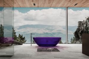Прозрачная ванна ABBER Kristall AT9702Amethyst из полиэфирной смолы 180x85см фиолетовый