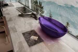 Прозрачная ванна ABBER Kristall AT9702Amethyst из полиэфирной смолы 180x85см фиолетовый
