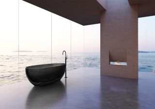 Прозрачная ванна ABBER Kristall AT9703Onyx 170x78 см чёрный