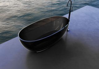 Прозрачная ванна ABBER Kristall AT9703Onyx 170x78 см чёрный