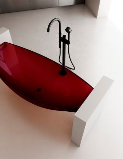 Прозрачная ванна ABBER Kristall AT9704Rubin подвесная 180x80см красный Прозрачная ванна ABBER Kristall AT9704Rubin подвесная 180x80см красный