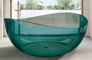 Прозрачная ванна ABBER Kristall AT9705Aquamarin из полиэфирной смолы 150см бирюзовый
