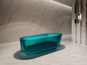 Прозрачная ванна ABBER Kristall AT9706Aquamarin из полиэфирной смолы 170x80см бирюзовый