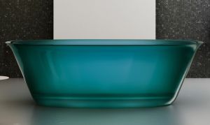 Прозрачная ванна ABBER Kristall AT9707Aquamarin из полиэфирной смолы 170x75см бирюзовый