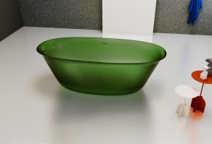 Прозрачная ванна ABBER Kristall AT9707Emerald из полиэфирной смолы 170x75см зелёный