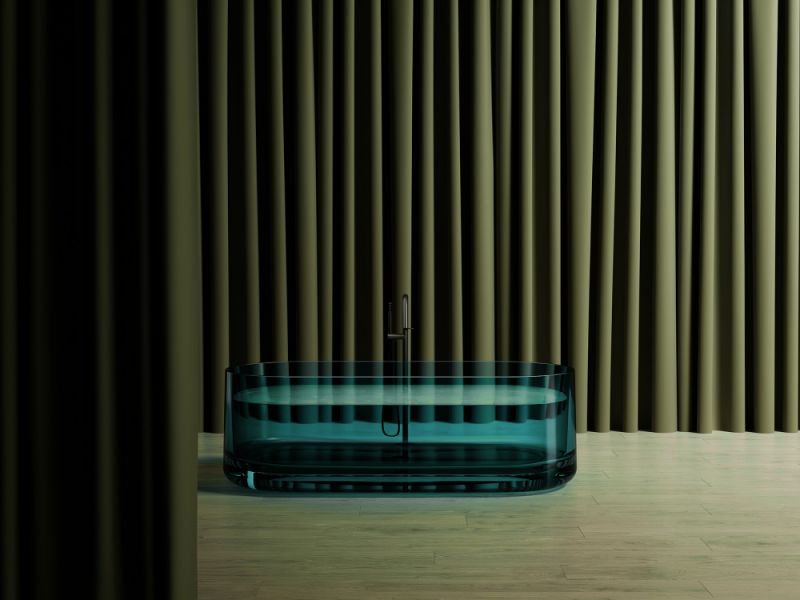 Прозрачная ванна ABBER Kristall AT9708Aquamarin из полиэфирной смолы 170x75см бирюзовый Прозрачная ванна ABBER Kristall AT9708Aquamarin из полиэфирной смолы 170x75см бирюзовый