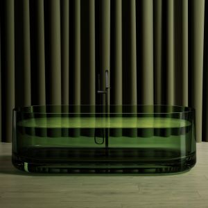 Прозрачная ванна ABBER Kristall AT9708Emerald из полиэфирной смолы 170x75см зелёный