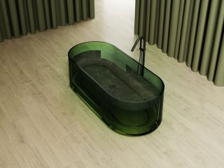 Прозрачная ванна ABBER Kristall AT9708Emerald из полиэфирной смолы 170x75см зелёный