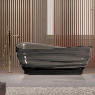 Прозрачная ванна ABBER Kristall AT9709Onyx 170x88 см чёрный
