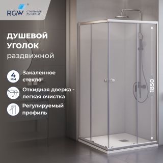 Душевой уголок RGW TN-206-J 28912699-11 90x90 см профиль хром стекло прозрачное