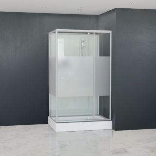 Душевая кабина RGW AN-207 411320779-913 70x90 см профиль сатин брашированный стекло прозрачное с матовой полосой