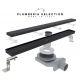 Душевой трап (лоток) Plumberia Selection PSL Linear PSL80NO 80 см, решетка матовая черная, с сифоном, под плитку