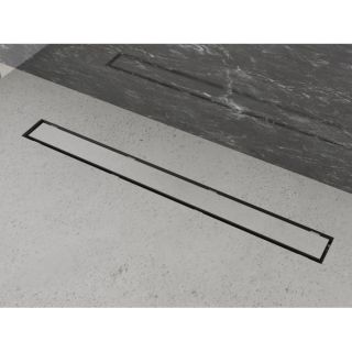 Душевой трап (лоток) Plumberia Selection PSL Linear PSL80NO 80 см, решетка матовая черная, с сифоном, под плитку