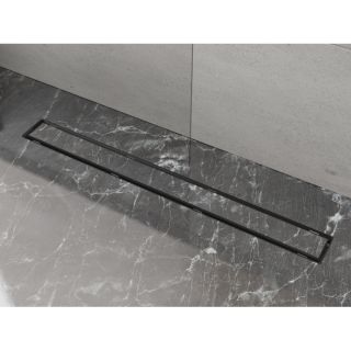 Душевой трап (лоток) Plumberia Selection PSL Linear PSL80NO 80 см, решетка матовая черная, с сифоном, под плитку