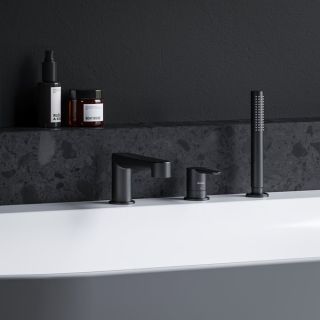 Смеситель на борт ванны Ravak Puri X070186 Black X070186 чёрный матовый