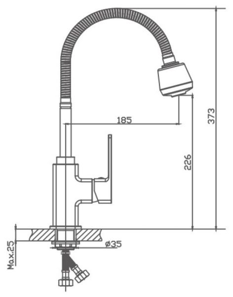 Смеситель для кухни Haiba HB73615 с гибким изливом хром