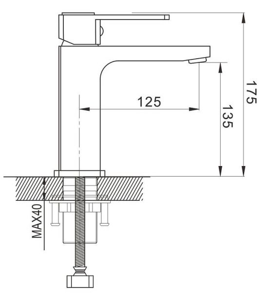 Смеситель для раковины Shevanik S9701T оружейная сталь