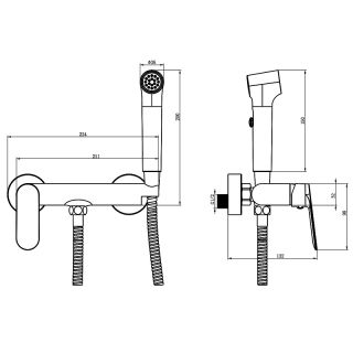 Гигиенический душ со смесителем Azario Alanti AZ-K2532GR графит