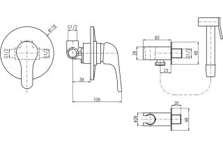 Гигиенический душ со смесителем Rav Slezak Sazava SA342 хром Гигиенический душ со смесителем Rav Slezak Sazava SA342 хром