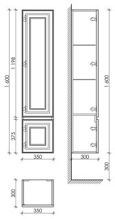 Пенал подвесной Sancos Very PVR35LCE левый 35см Beige Soft Пенал подвесной Sancos Very PVR35LCE левый 35см Beige Soft