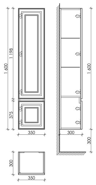 Пенал подвесной Sancos Very PVR35LCE левый 35см Beige Soft Пенал подвесной Sancos Very PVR35LCE левый 35см Beige Soft
