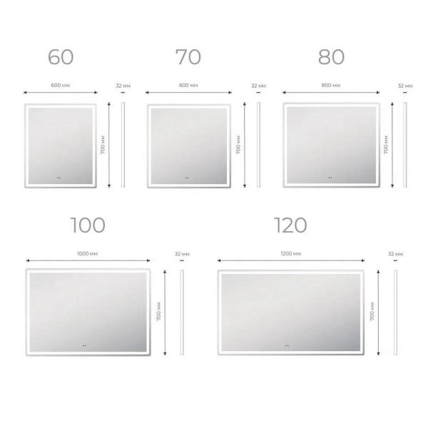 Зеркало с подсветкой Vigo Geometry Comfort 058 60 см