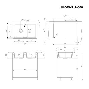 Кухонная мойка Ulgran Classic U-608-345 шоколад