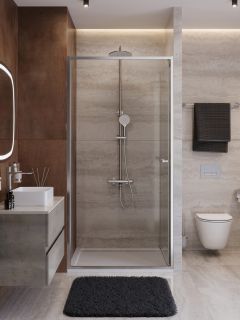 Душевая дверь Cezares Люкс (Lux) LUX-B-FS-1-100-C-CR 100 см профиль хром стекло прозрачное
