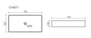 Раковина Ceramicanova Элемент (Element) CN6071MB 70 см чёрный матовый