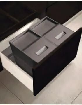 Система сортировки мусора Alveus 227977 ALBIO 45 2x16 L серый пластик