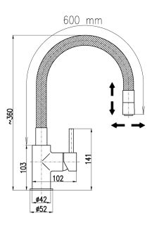 Смеситель для кухни Rav Slezak Seina SE919.5/10CMATC черный Смеситель для кухни Rav Slezak Seina SE919.5/10CMATC черный