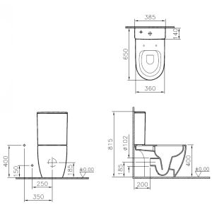 Унитаз Vitra Sento 9830B003-7204 напольный, крышка с микролифтом