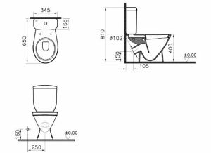 Напольный унитаз Norm Blanc 9837B099-7202 крышка дюропласт с микролифтом